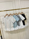 Women Round Neck Lacey Detail Button Down Tops